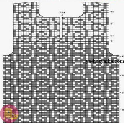 Пуловер филейной техникой