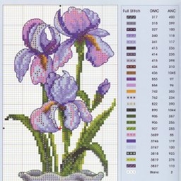 Схемы вышивки цветов