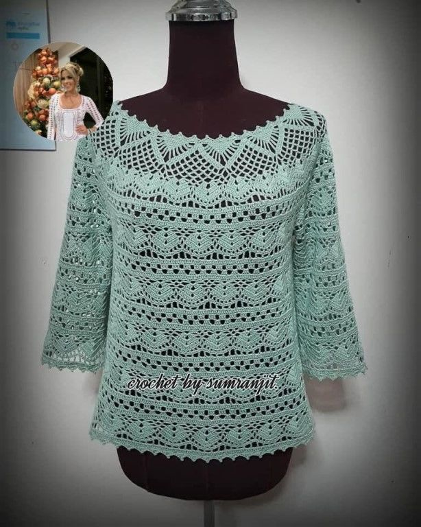 Узоры для очень красивой кофточки крючком