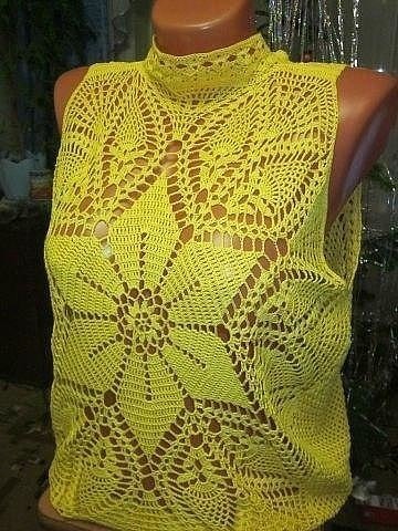 ​Ажурная блузка крючком