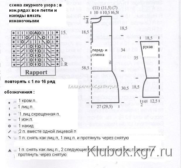 Ажурная летняя кофточка на спицах