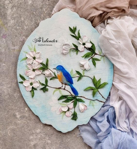 Прекрасные панно, выполненные в технике скульптурной живописи