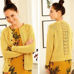 Кофта с ажурной полосой на спинке