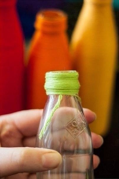 Превращаем стеклянную бутылку в яркую вазу