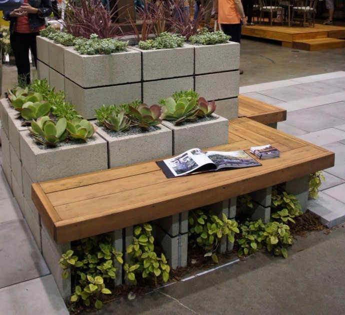 Садовая мебель из блоков: идеи