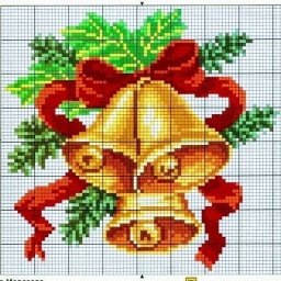 Вышиваем колокола для новогодних сюжетов