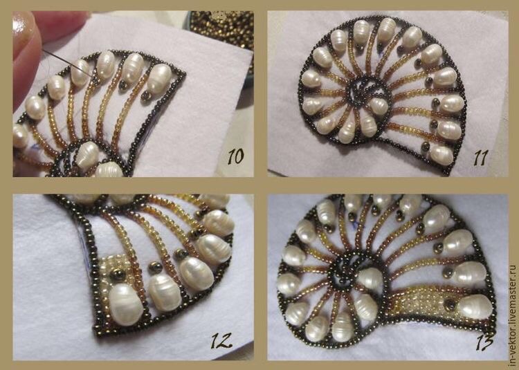 Вышивка бисером: ракушка