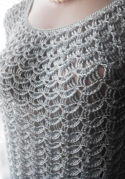 Ажурный топ крючком: кольчуга от разбитого сердца