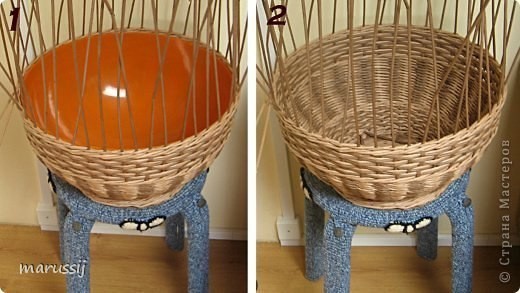 Ваза из газетных трубочек