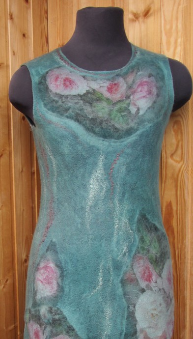 Длинная юбка в двух техниках: валяния и пэчворк