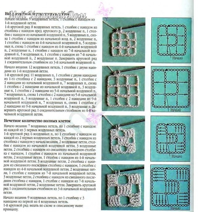 Сетка в технике филейной вязки