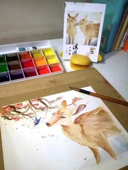 Рисуем оленёнка