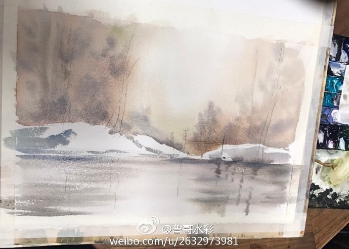 Рисуем снежный пейзаж