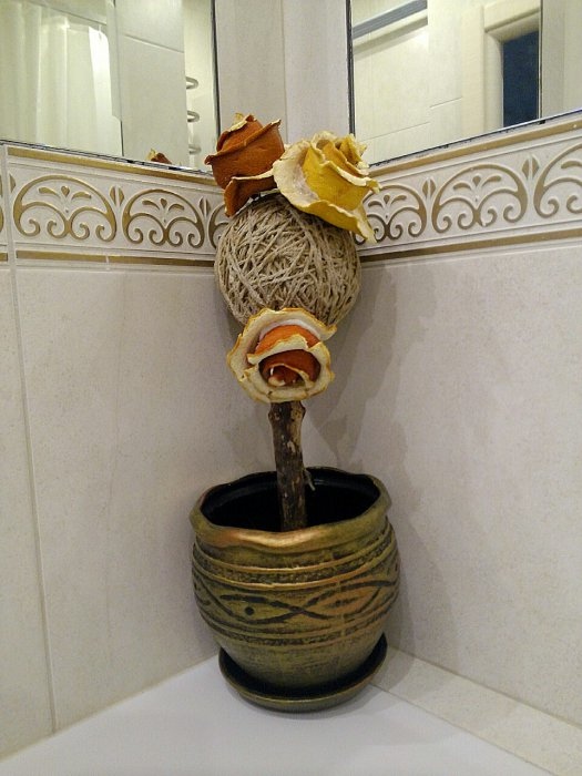 Топиарий из апельсиновых корок