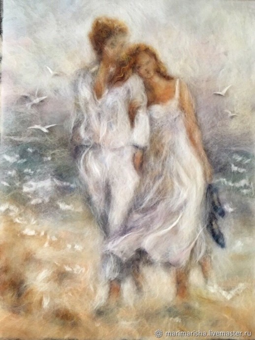 Влюбленные пары в технике шерстяной акварели: утонченные идеи