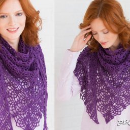 Нежная шаль воздушным узором