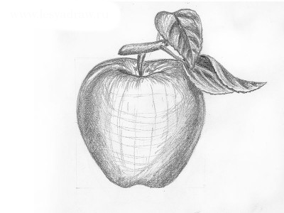 ​Рисуем яблоко простым карандашом