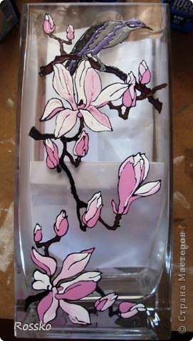 Роспись вазы: роспись по стеклу
