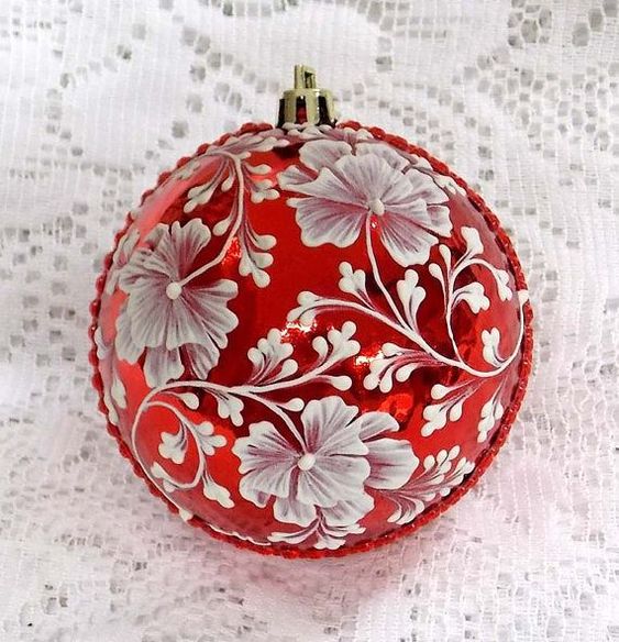 Ёлочные игрушки с росписью ручной работы