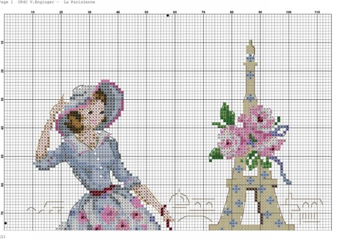 Вышивка для сумочки "Парижанка" Вышивка для сумочки "Парижанка"