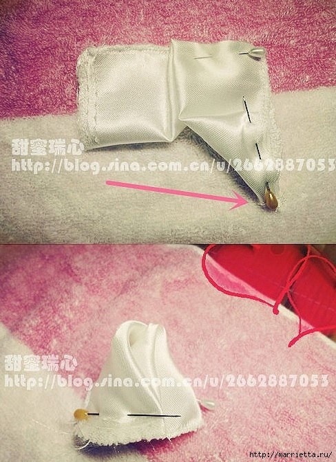 Роза из атласной ленты