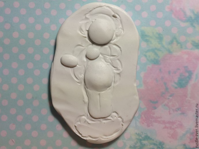 Ангел с розочками из полимерной глины