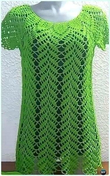 ​Нарядная туника, связанная крючком