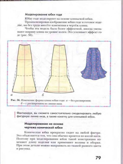 Моделирование юбки годе с градуировкой и без
