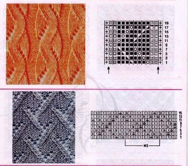 Подборка чудесных узоров для вязания на спицах Подборка чудесных узоров для вязания на спицах