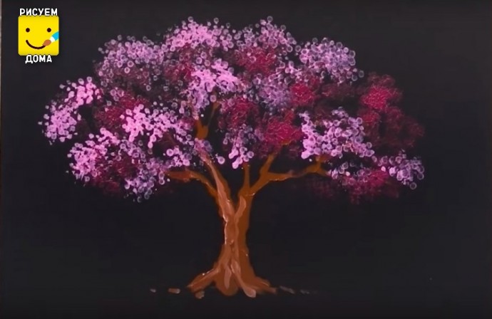 Рисуем цветущее дерево