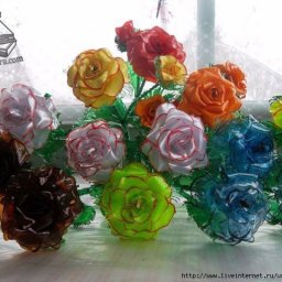 Роза из пластиковых бутылок