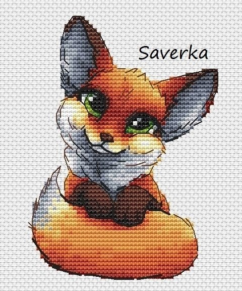 Вышиваем милого лисёнка