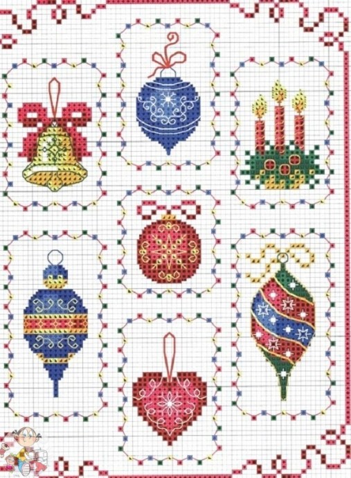 Вышиваем ёлочные шарики