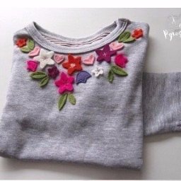 Украшаем свитер аппликацией из фетра