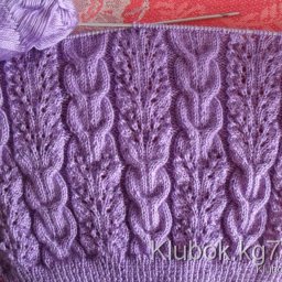 ​Невероятно красивый ажурный узор с косами для пуловера