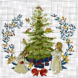 Новогодняя вышивка с ёлками