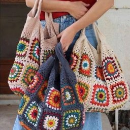 Сумки из квадратных мотивов