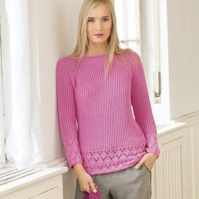 Джемпер с ажурным бордюром Джемпер с ажурным бордюром