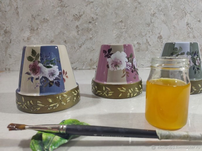 Украшение цветочных горшков