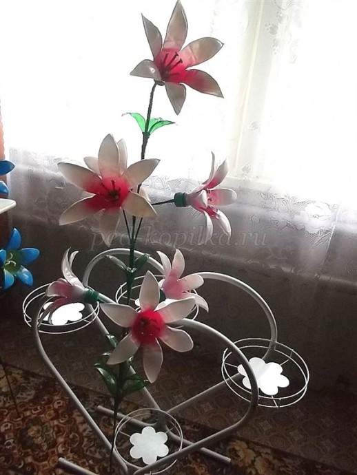 Цветы из пластиковых бутылок для сада: мастер-класс Цветы из пластиковых бутылок для сада: мастер-класс