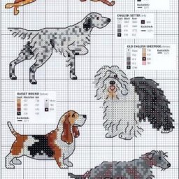 ​Вышивка собачек в формате мини