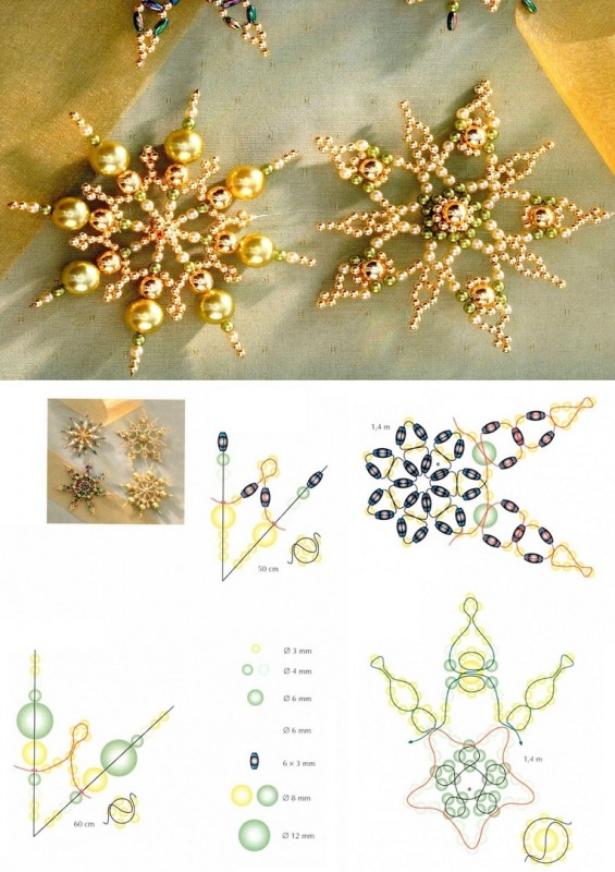 Новогодние украшения из бисера