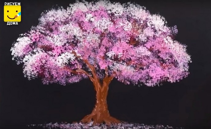 Рисуем цветущее дерево