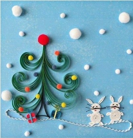 Идея для новогоднего декора в технике квиллинга