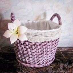 ​Корзинка из газетных трубочек