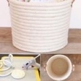 Простые текстильные корзинки