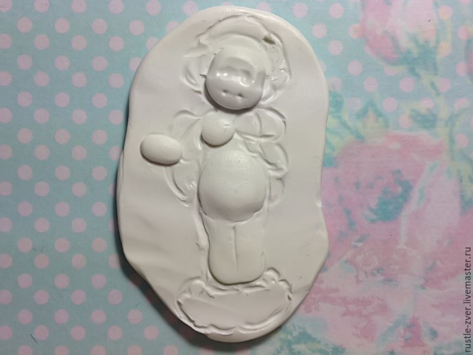 Ангел с розочками из полимерной глины