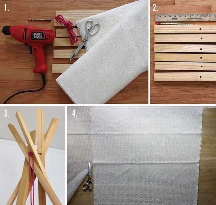 Мастерим шалаш для ребёнка