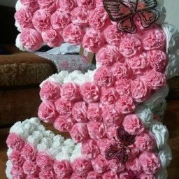 Цифры из салфеток и картона