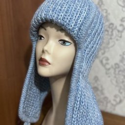 Вязаный подклад для шапки-ушанки